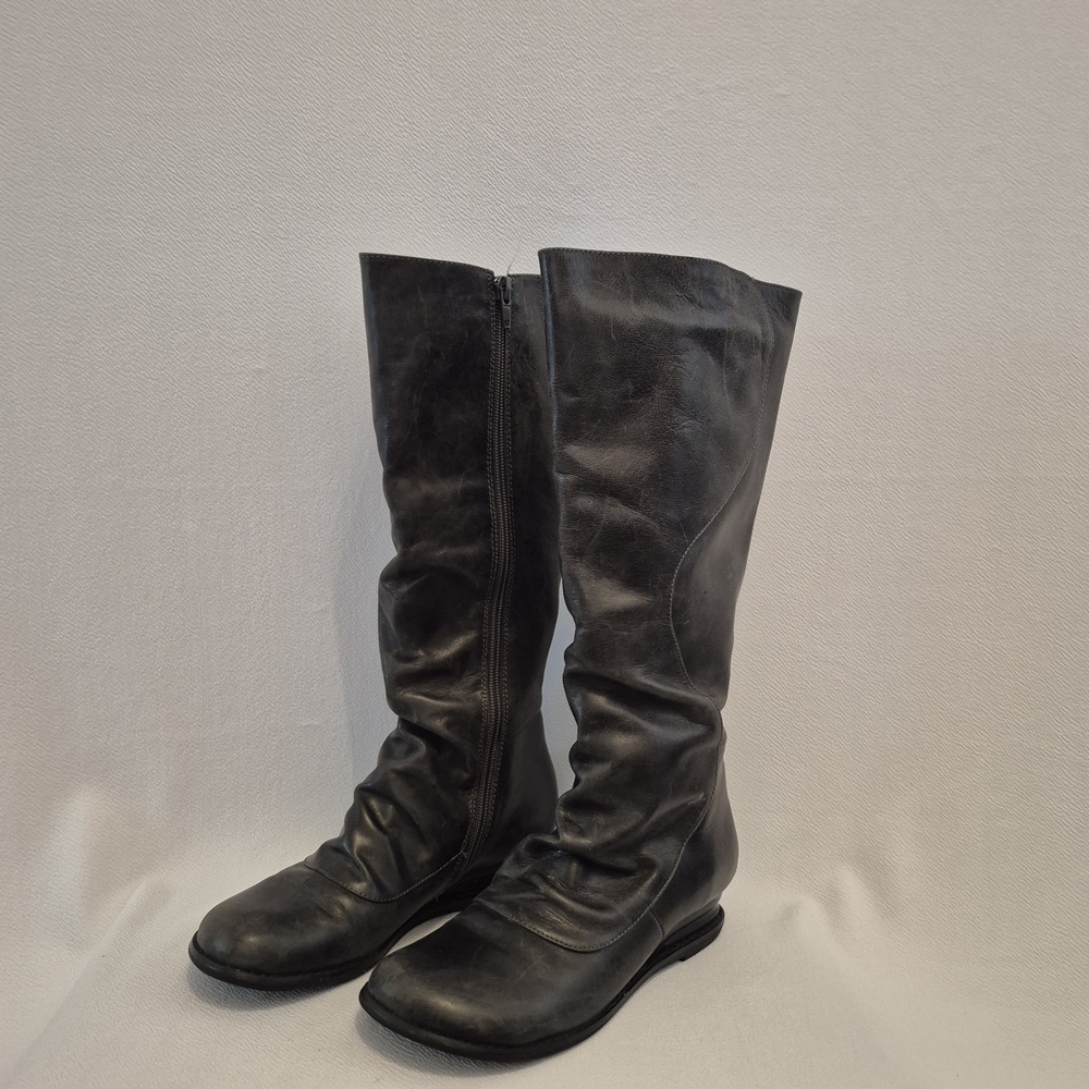 Miz Mooz Black Size 7 Genuine Leather Black Flat Berdine Boots - Picture 5 of 7